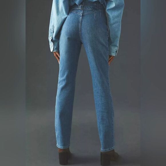 Anthropologie Maeve  Bombshell Slim Straight Jeans Style:OB1621587 Medium Wash - Picture 2 of 16